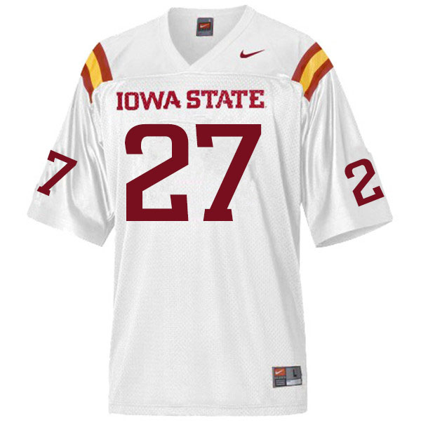 Men #27 Amechie Walker Iowa State Cyclones College Football Jerseys Sale-White